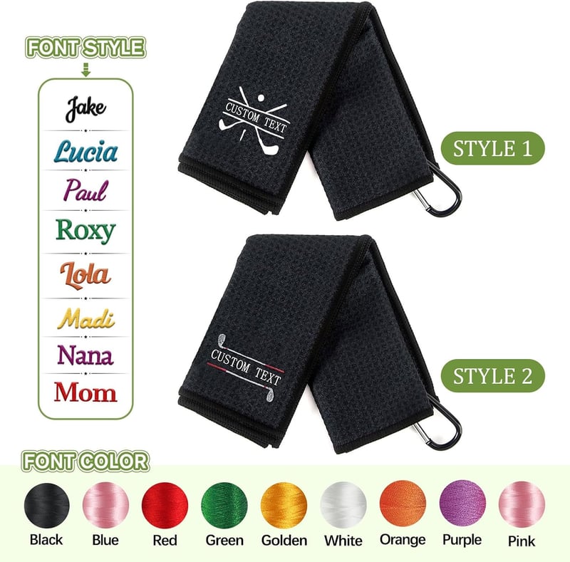 Custom Embroidered Golf Towels - Personalized Cotton Velour Accessory