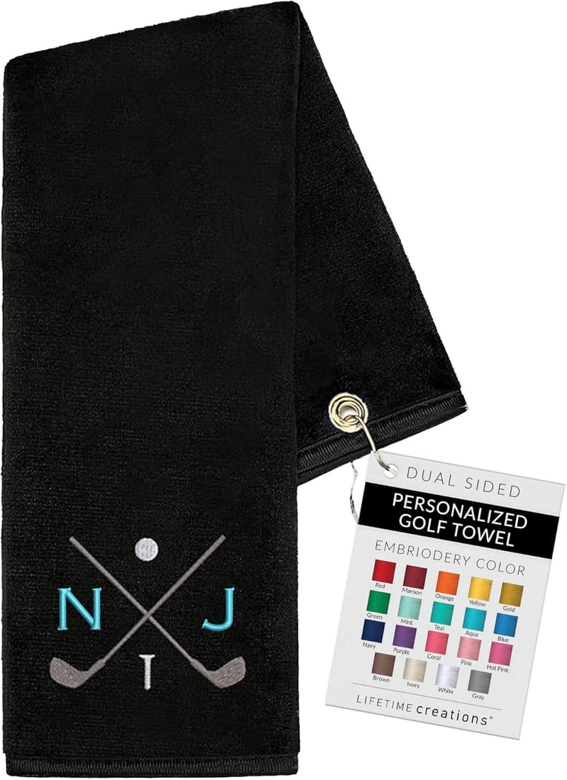 Personalized Golf Towel - Custom Embroidered, Double-Sided Gift for Golfers