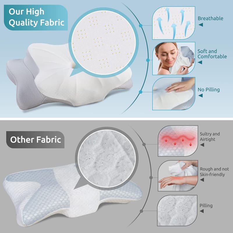 Ergonomic Contour Memory Foam Pillow for Neck Support