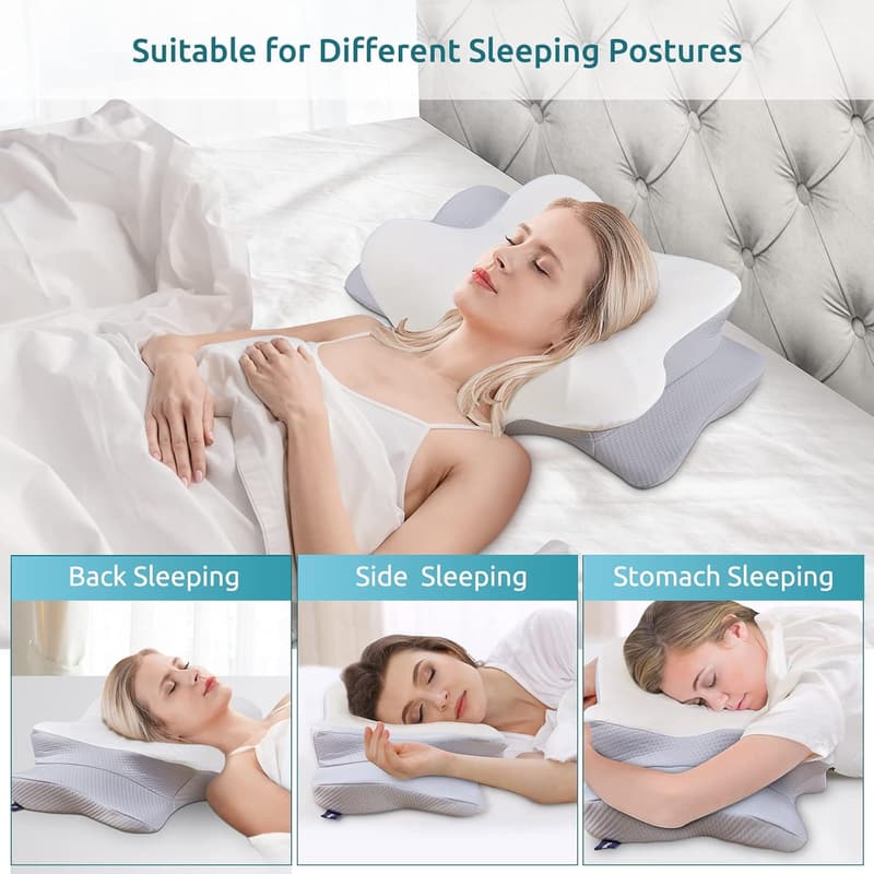 Ergonomic Contour Memory Foam Pillow for Neck Support