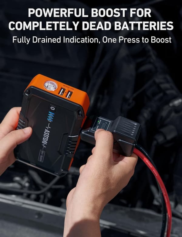 1500A Portable Car Jump Starter with Flashlight for Gas/Diesel