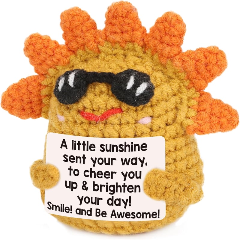 Cheer Up Inspirational Gift - Mini Crochet Sunshine Decor