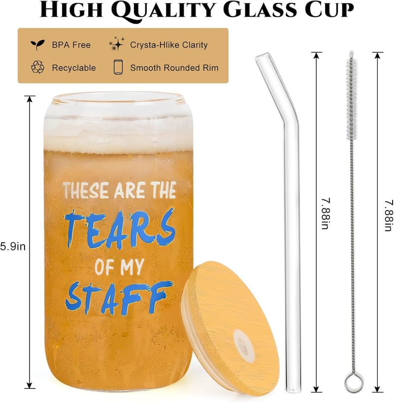World's Best Boss 16oz Glass Cup - Employee Gift for Any Occasion