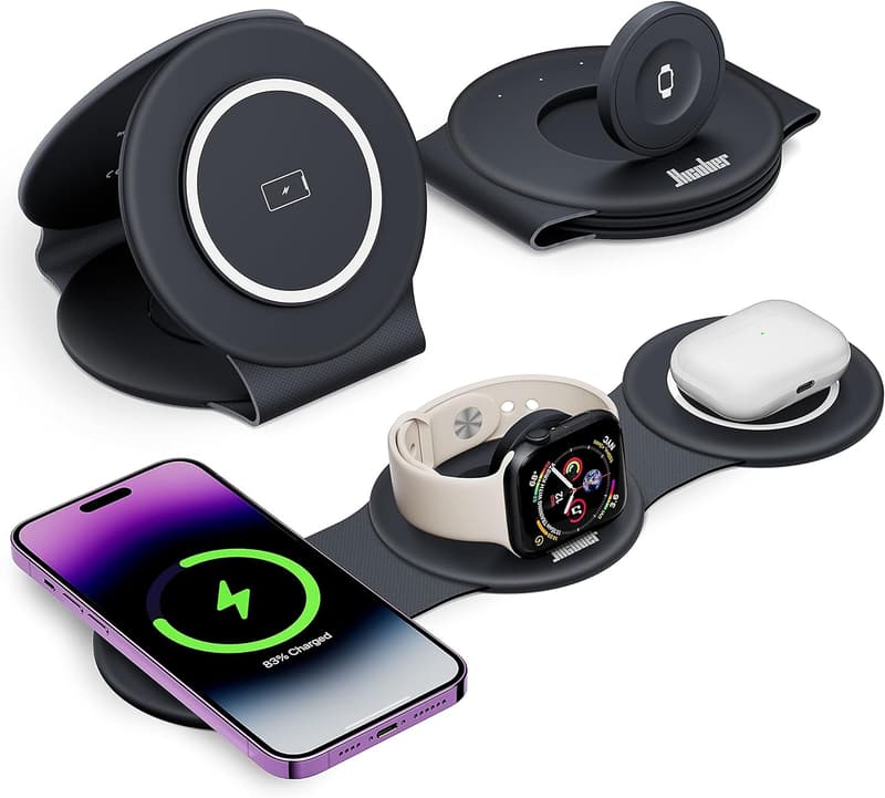 Foldable 3-in-1 Wireless Charger Station for Apple Devices