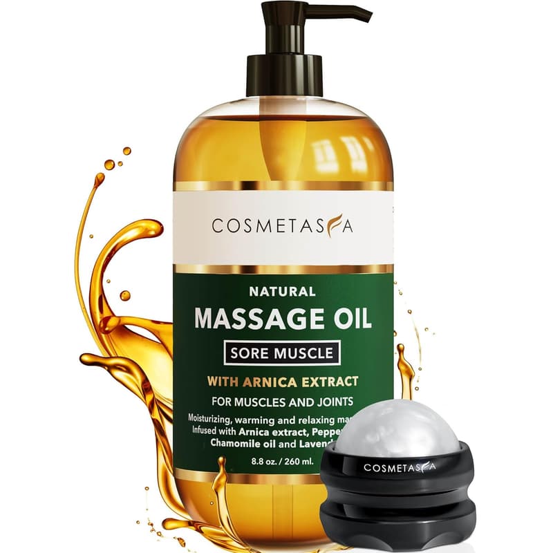 Sore Muscle Massage Oil with Roller Ball – Arnica & Lavender