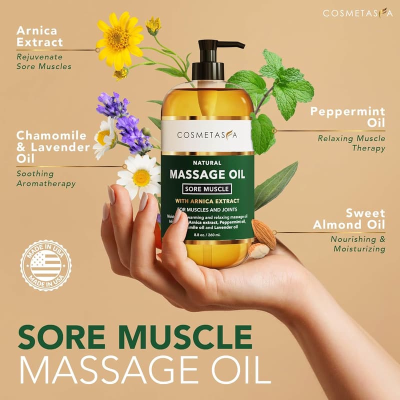 Sore Muscle Massage Oil with Roller Ball – Arnica & Lavender
