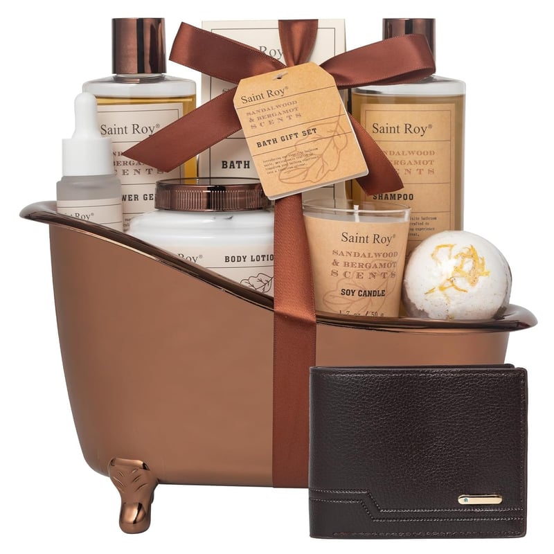Spa Gift Set for Men - Cedar & Bergamot Bath Basket