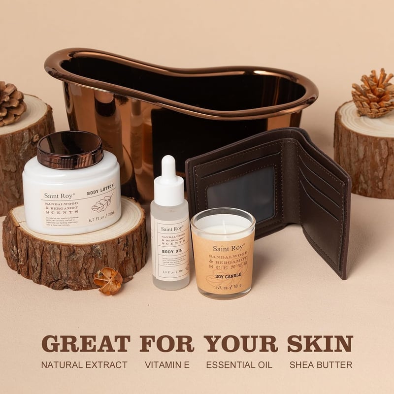 Spa Gift Set for Men - Cedar & Bergamot Bath Basket