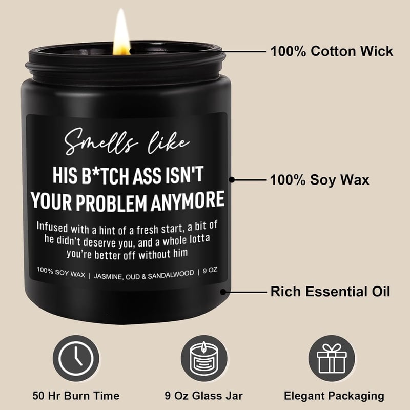 Divorce Party Scented Candles - 9 oz Gifts for Women