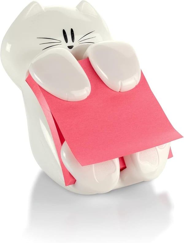 Cat Design Post-it Note Dispenser, 3x3 in.