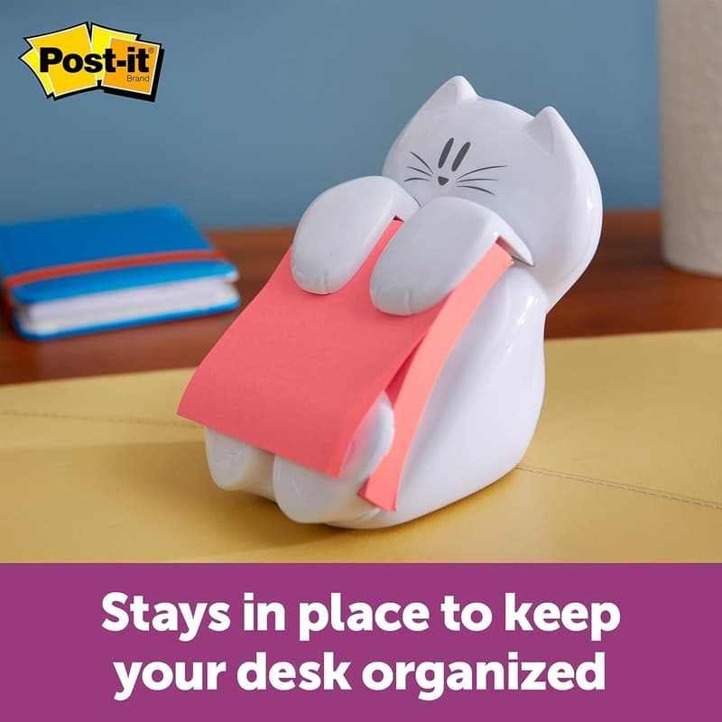 Cat Design Post-it Note Dispenser, 3x3 in.