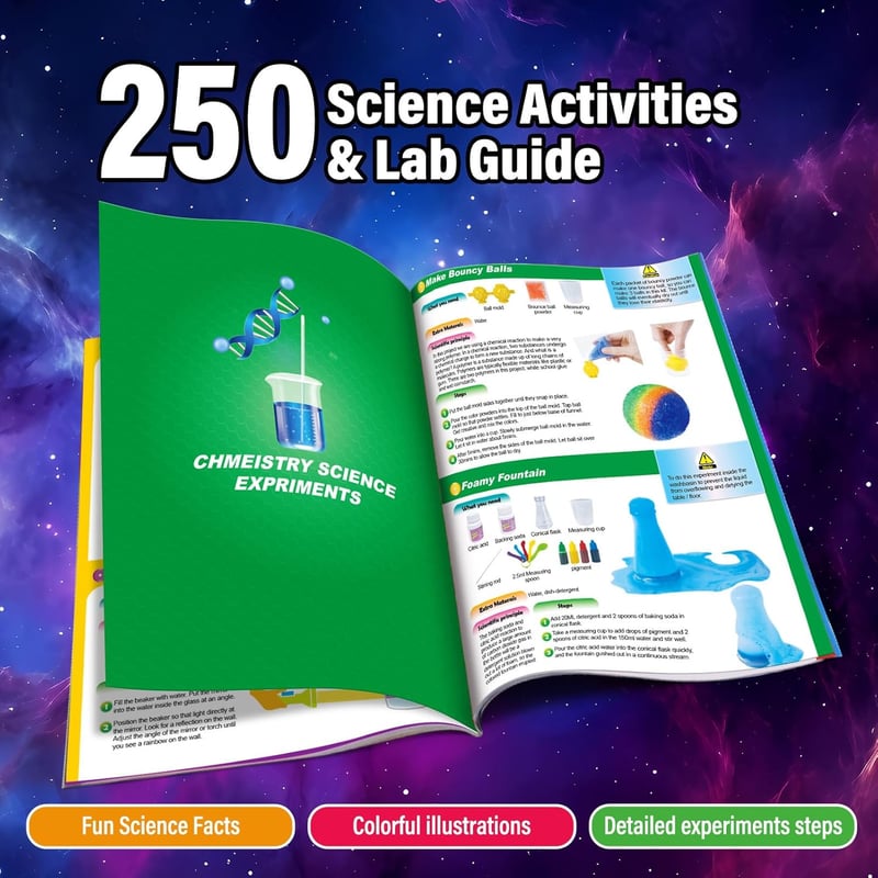 250 Science Experiment Kits for Kids - STEM Birthday Gift Set