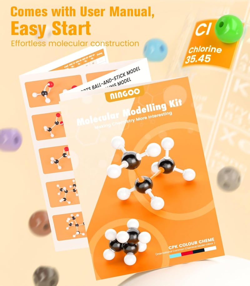 Chemistry Molecular Model Kit - 124 PCS for Students & Teachers
