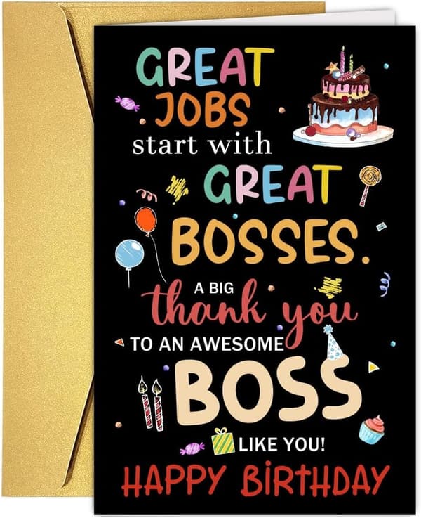 Funny Birthday Card for Boss - Humorous Gift for Boss Lady