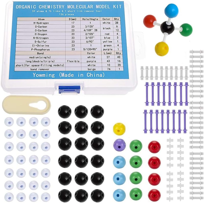 Organic Chemistry Model Kit for Students & Teachers - 136 Pieces