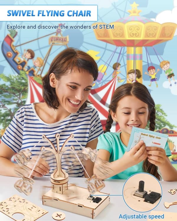 STEM Kits for Kids 8-13 - 5 Wooden 3D Puzzle Projects
