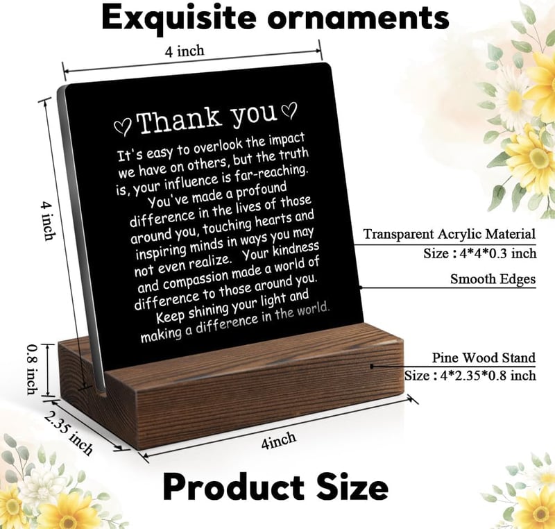 Thanksgiving Acrylic Sign with Wooden Stand for Bosses & Colleagues