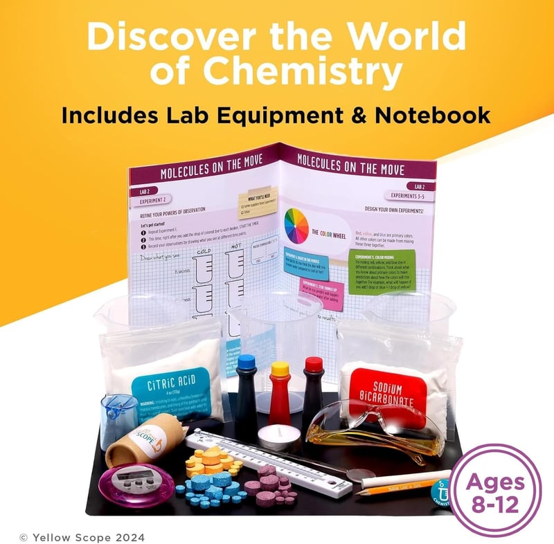 STEM Chemistry Kit for Kids Ages 8-12 with Beakers & Bubbles