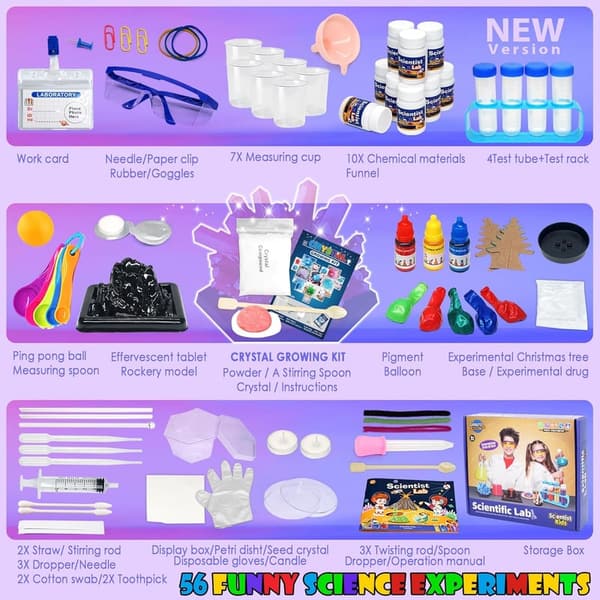 STEM Science Kit - 56 Experiments for Ages 8-14, Educational Gift