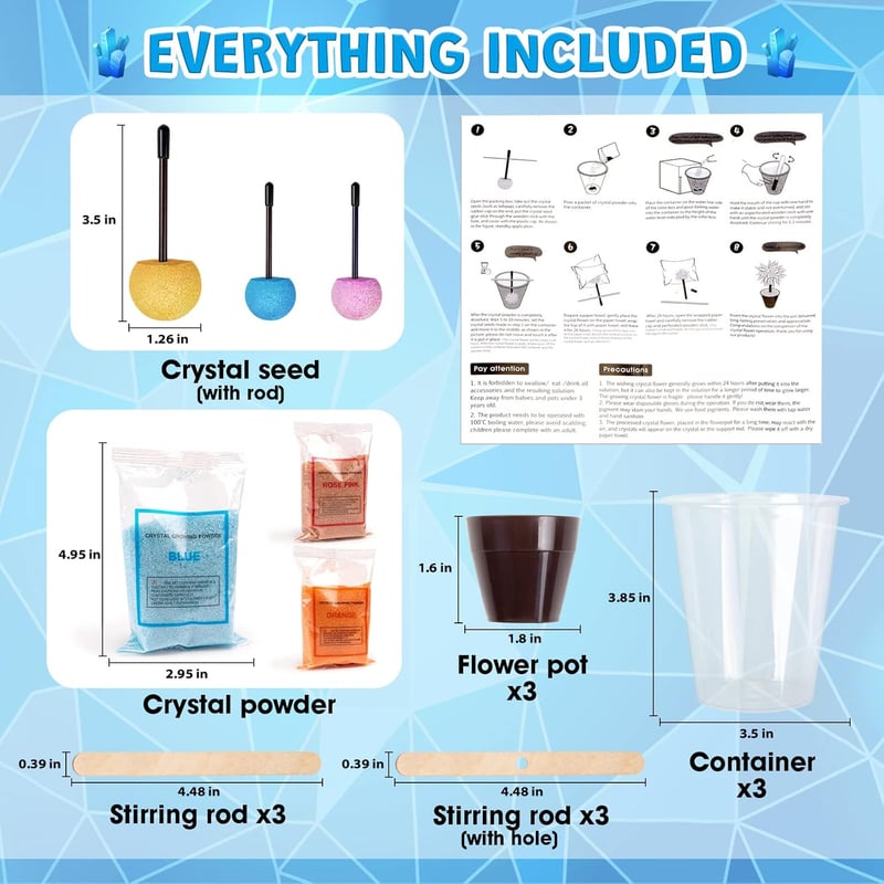 STEM Crystal Growing Kit for Kids, DIY Science Experiment