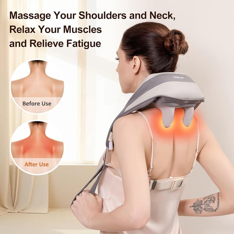 Shiatsu Neck Massager with Heat for Pain Relief