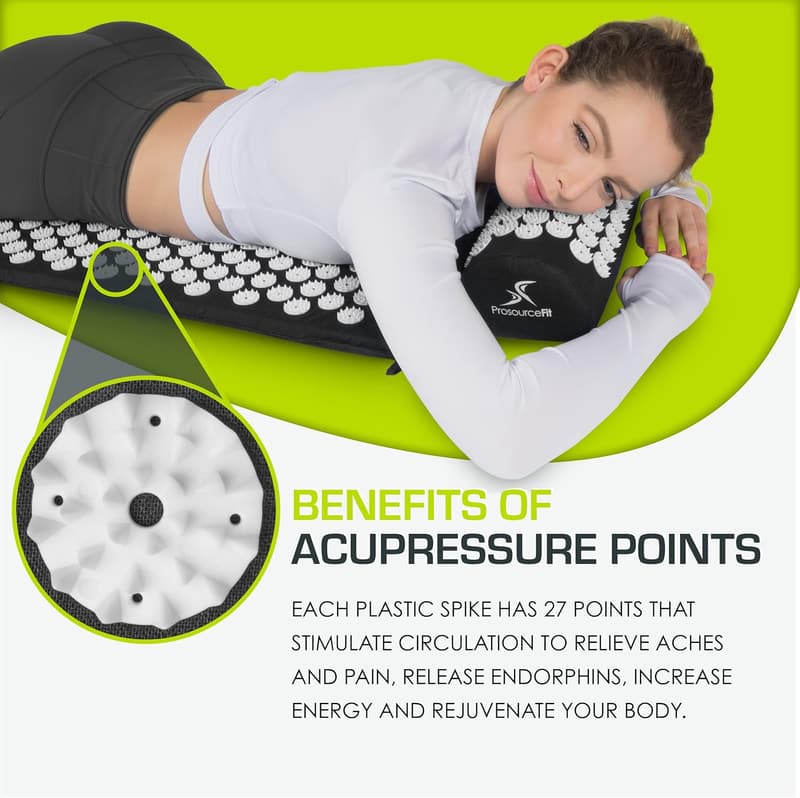 Acupressure Mat and Pillow Set for Pain Relief - XL Purple/White