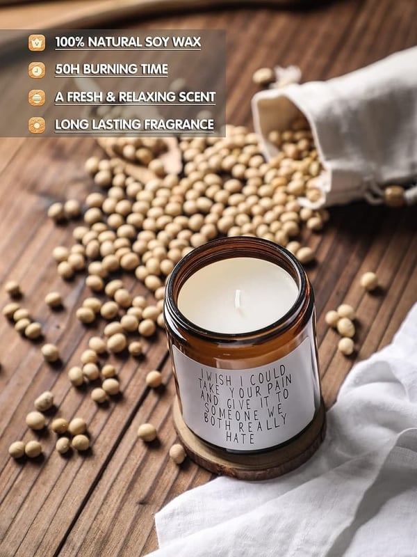 Get Well Soon Sandalwood & Rose Scented Candle for Women