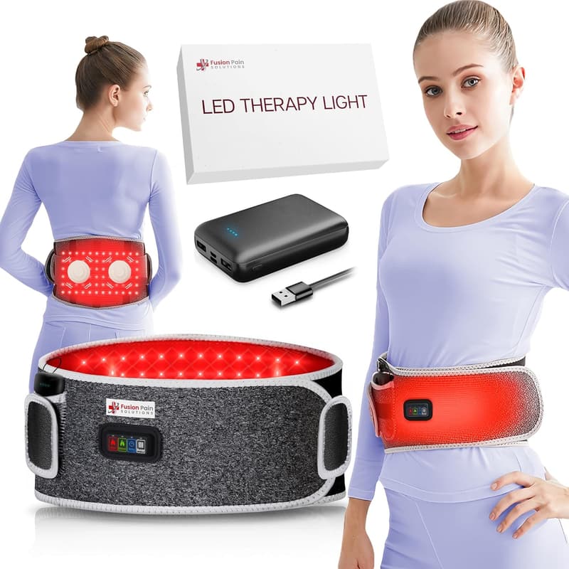 Cordless Back Massager with Heating Pad & Red Light Therapy