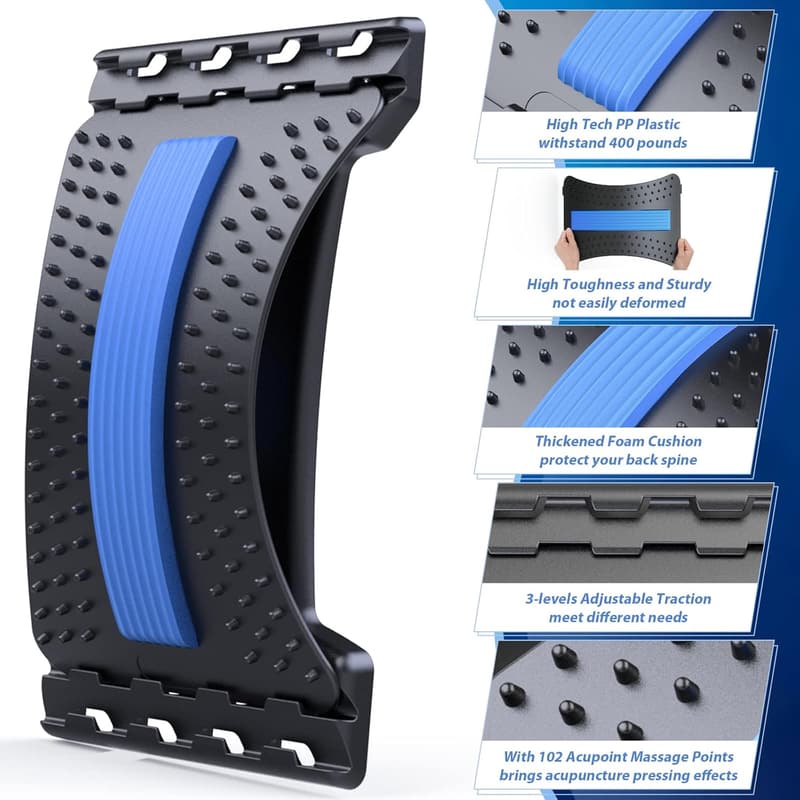 Adjustable Back Stretcher for Lower Back Pain Relief