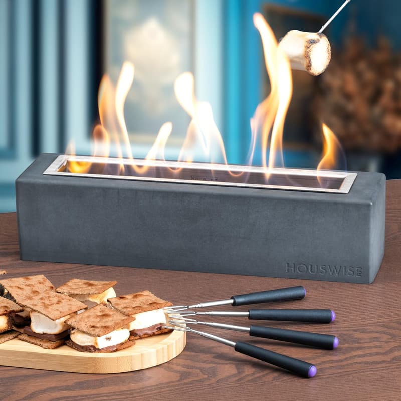 Tabletop Fire Pit - Concrete Mini Indoor / Outdoor Smores Maker