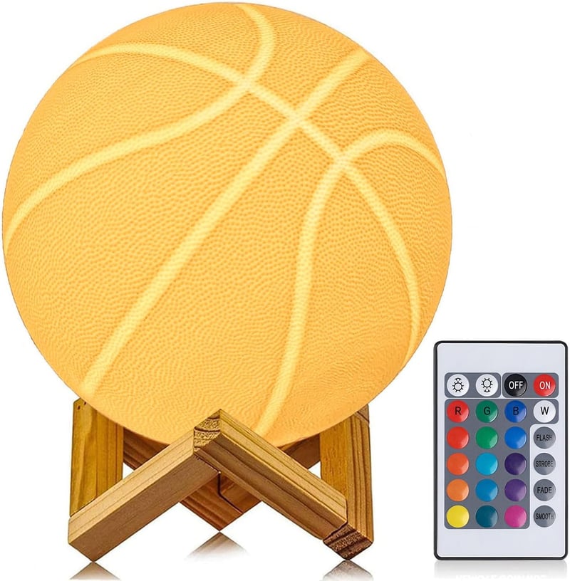 Basketball Night Light for Dad – 16-Color Remote Control Lamp