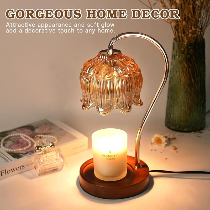 Mother's Day Dimmable Flower Candle Warmer with Timer