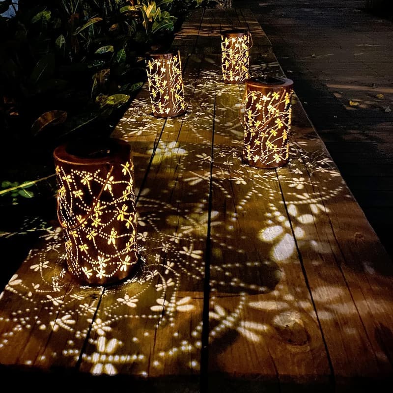 Hanging Dragonfly Metal Solar Lantern – Waterproof LED Garden Light