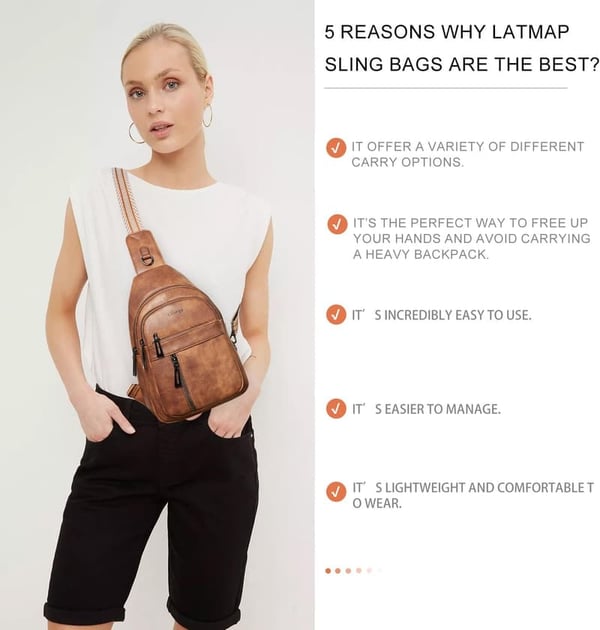 Travel Sling Bag for Women & Men | PU Leather Crossbody Backpack