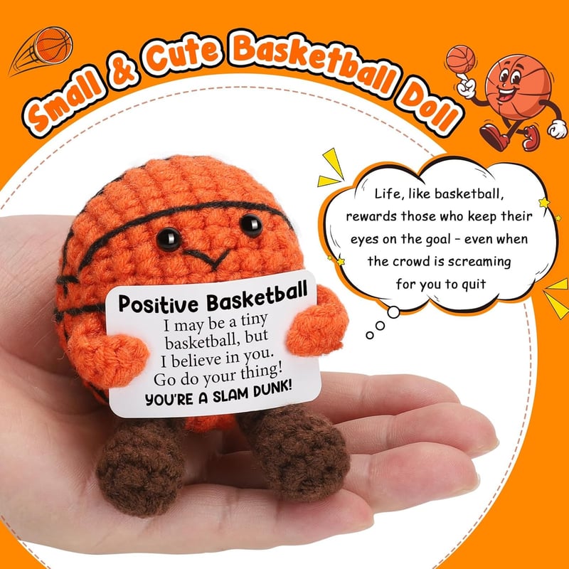 Handmade Mini Crochet Basketball - Inspirational Gift for Teens