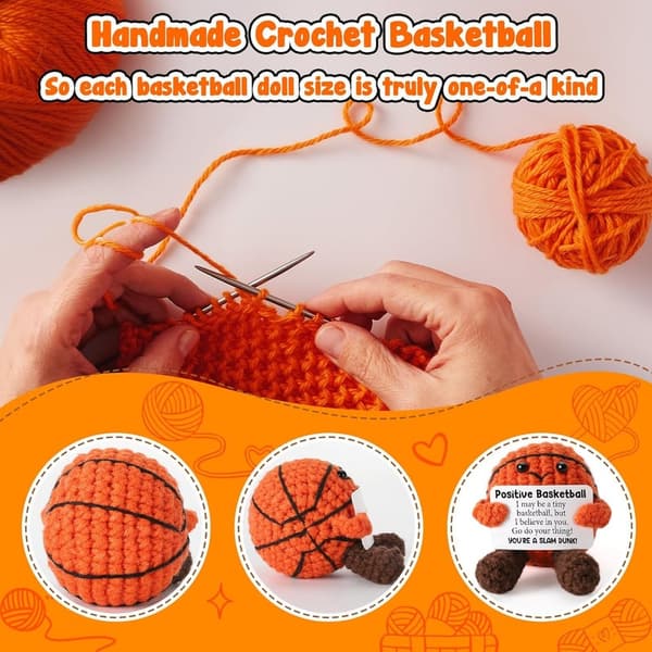 Handmade Mini Crochet Basketball - Inspirational Gift for Teens