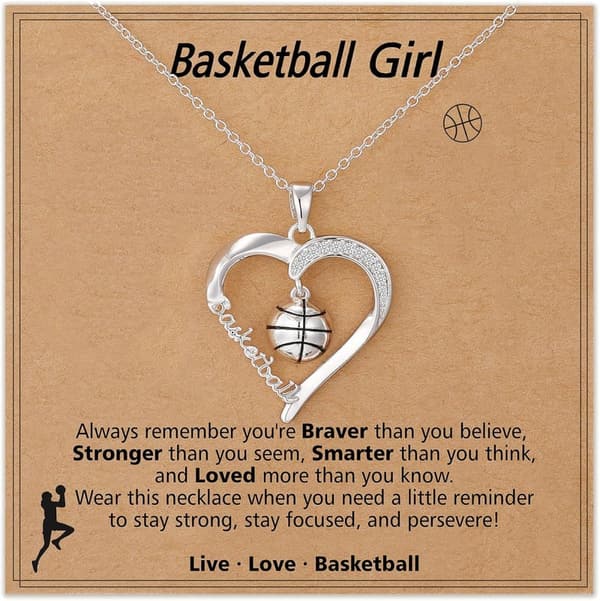 Sport Necklace for Teen Girls - Volleyball, Softball, Basketball, Baseball