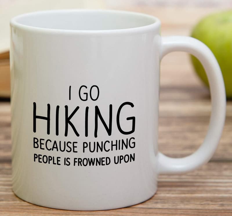 Funny Hiking Mug - 11 Oz Ceramic for Outdoor Lovers