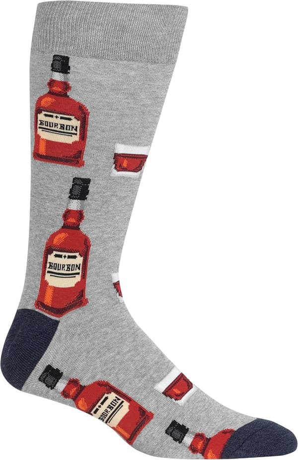 Happy Hour Men's Fun Cocktail Drinks Crew Socks - 1 Pair