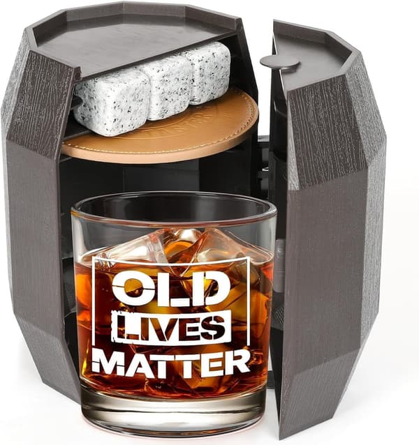 Funny Whiskey Glass Set for Grandpa - Unique Father's Day Gift