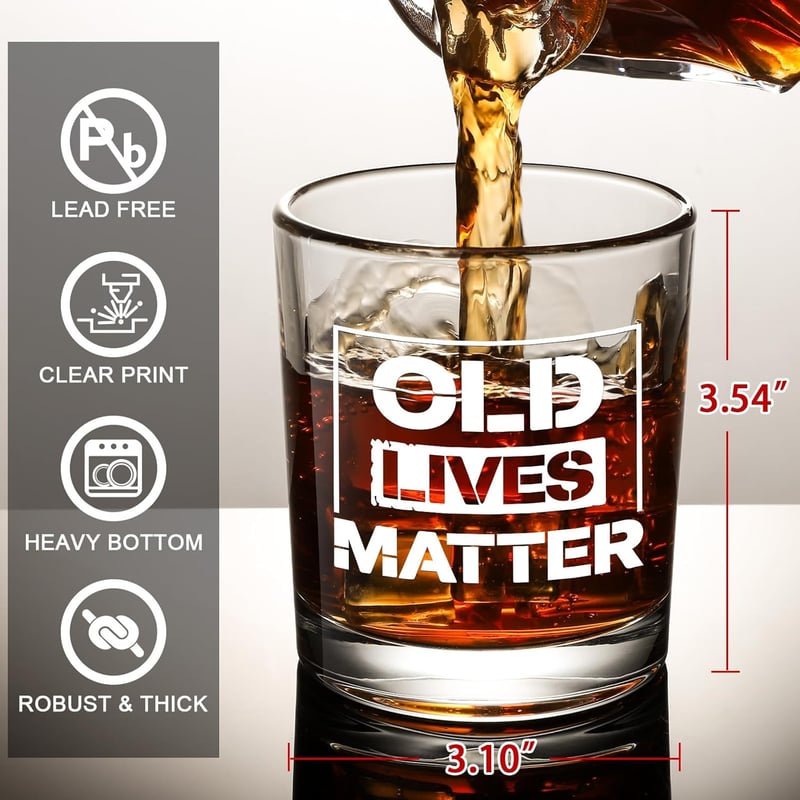 Funny Whiskey Glass Set for Grandpa - Unique Father's Day Gift