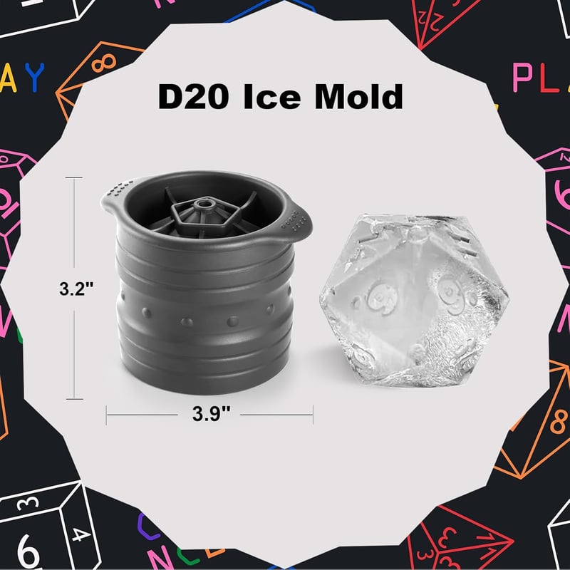 D&D Gamer Ice Dice Mold - Silicone Tray for Cocktails