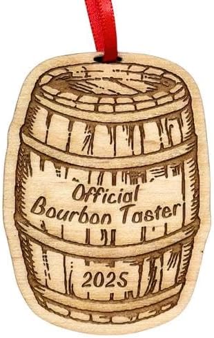 Bourbon Whiskey Ornament – Laser Cut Wooden Gift for Men