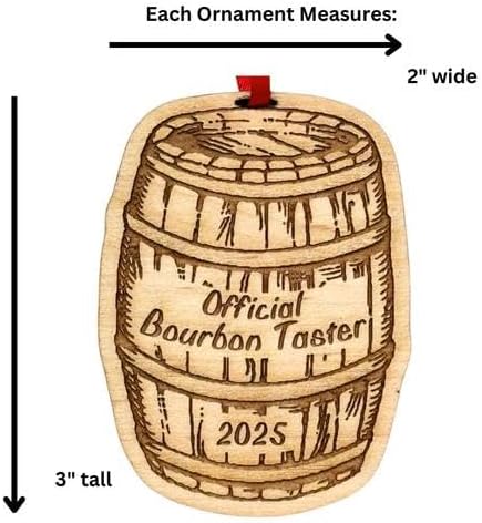 Bourbon Whiskey Ornament – Laser Cut Wooden Gift for Men