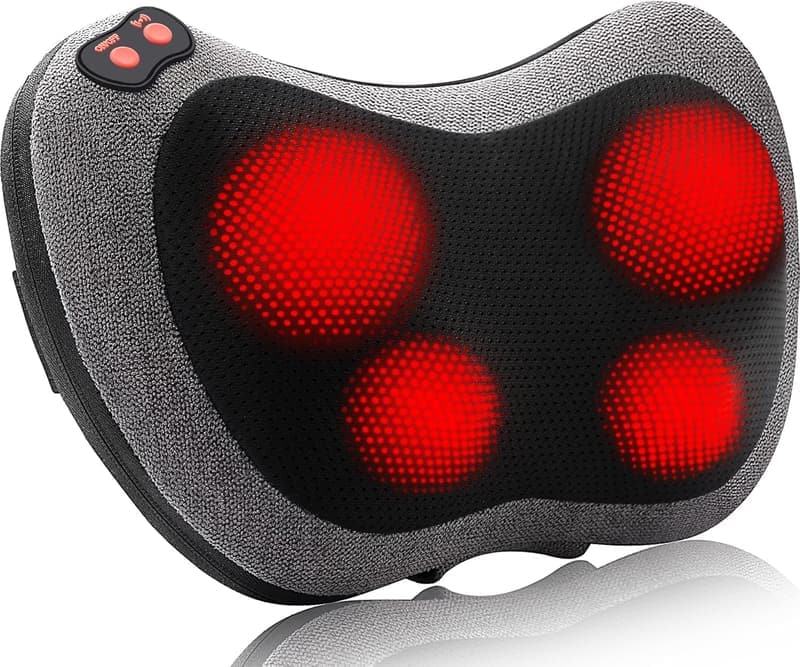 Shiatsu Electric Back & Neck Massager with Heat for Pain Relief
