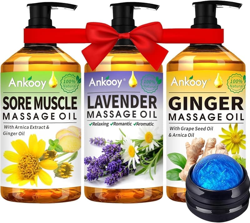 Father's Day Massage Oil Set - 3 Pack for Sore Muscles & Relaxation