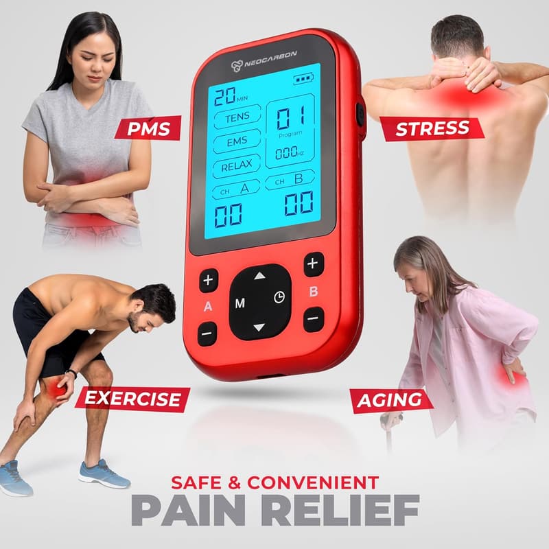TENS Unit Muscle Stimulator for Back Pain Relief and Recovery