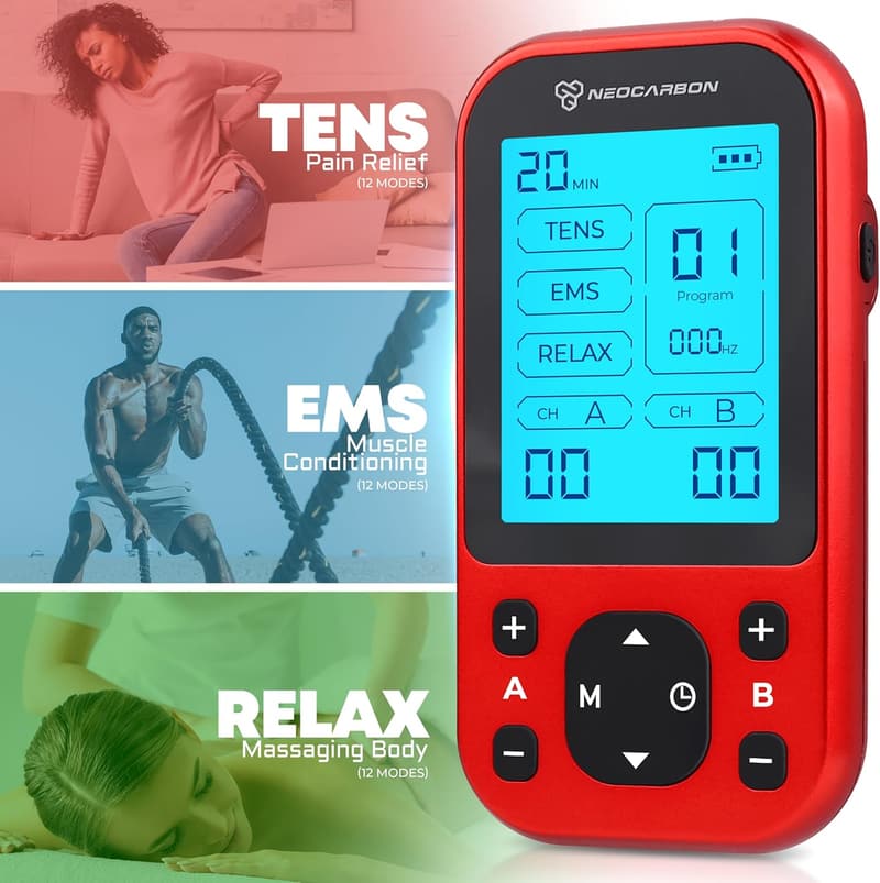 TENS Unit Muscle Stimulator for Back Pain Relief and Recovery