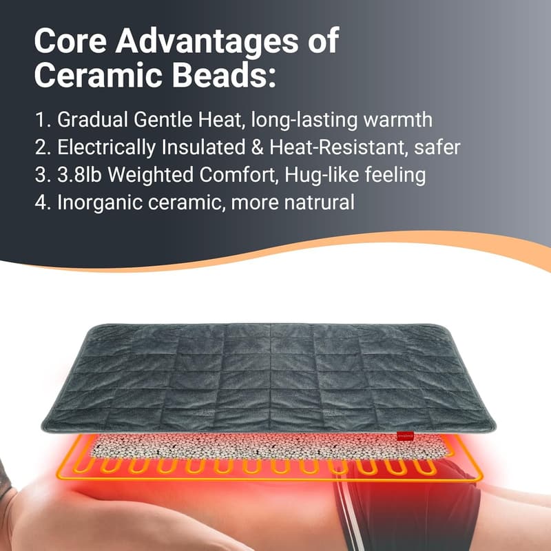 Extra Large Weighted Heating Pad for Back Pain Relief