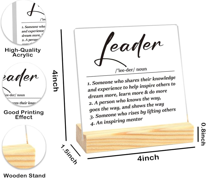 Leader Appreciation Acrylic Sign - 4x4 Inches Gift for Boss